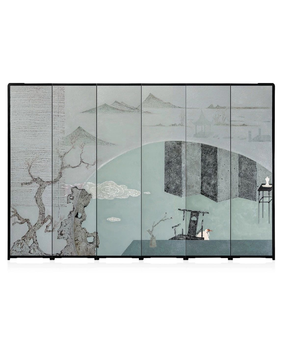 「园林客梦催」屏风